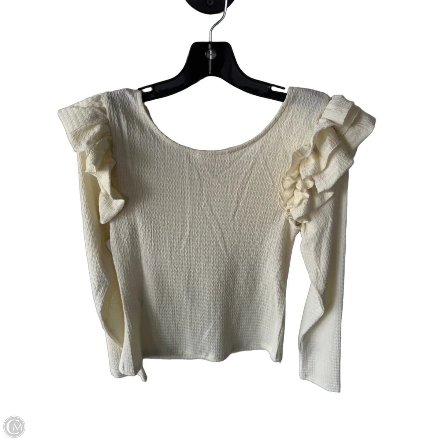 Top Long Sleeve By Easel In Cream, Size: S