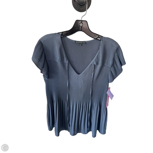 Blouse Short Sleeve By Adrianna Papell In Blue, Size: L