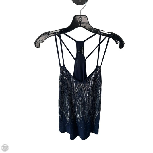 Top Sleeveless By Express In Blue & Silver, Size: S