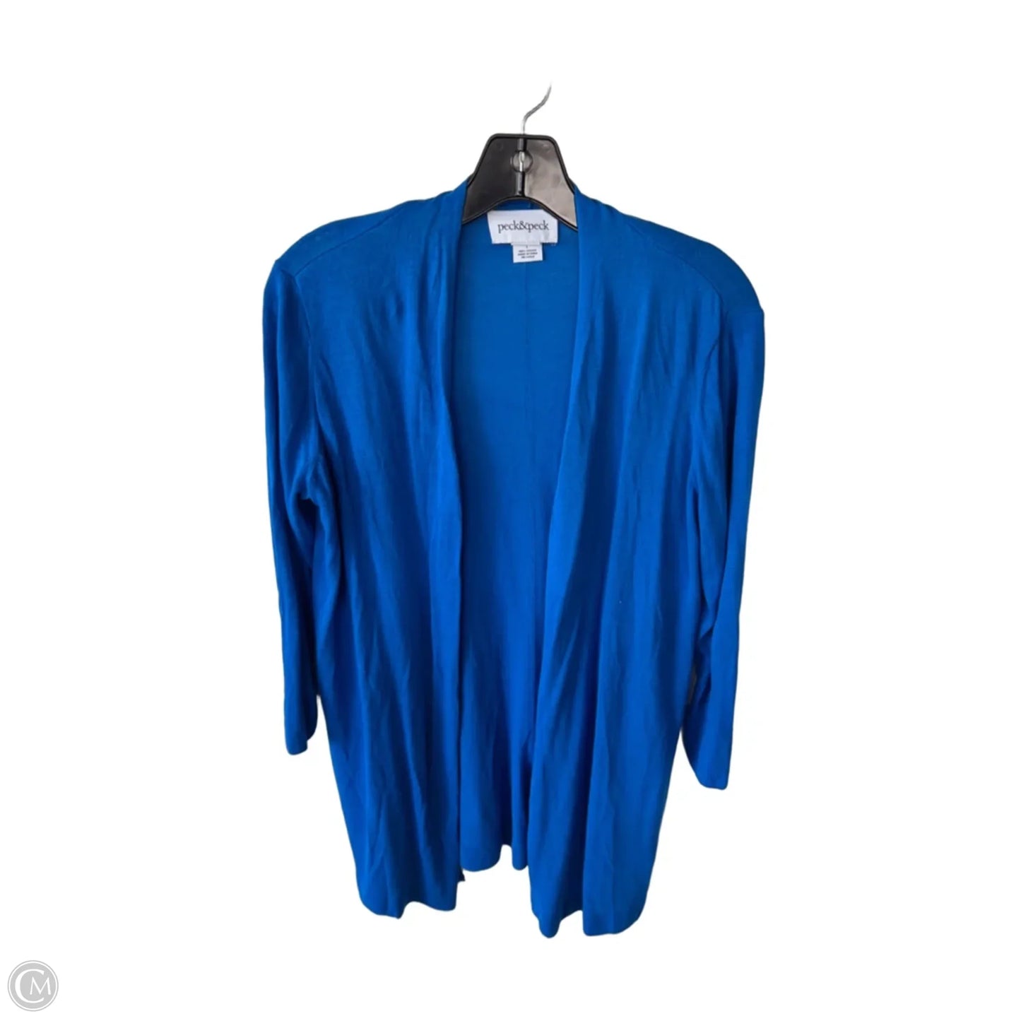 Sweater Cardigan By Peck And Peck In Blue, Size: L