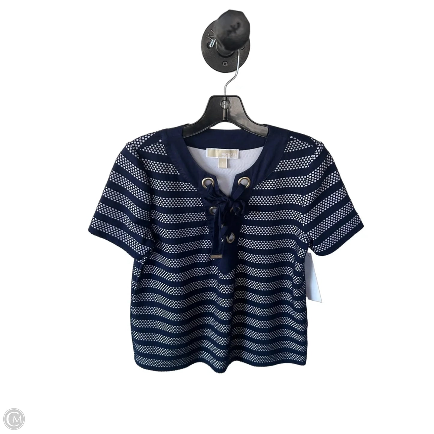 Top Short Sleeve By Michael By Michael Kors In Blue & White, Size: S