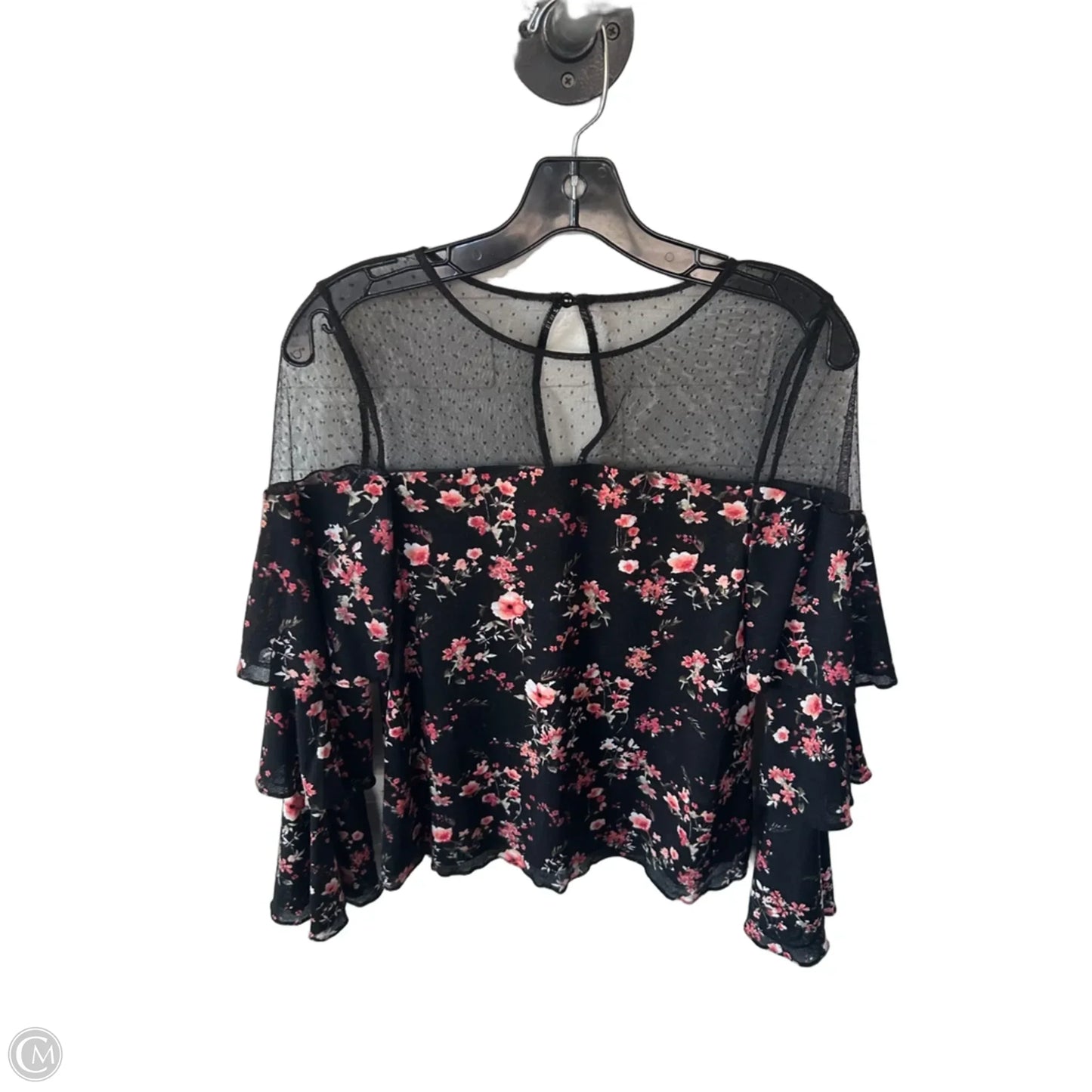 Blouse Long Sleeve By White House Black Market In Black & Pink, Size: Xs