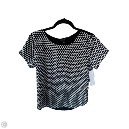 Blouse Short Sleeve By Ann Taylor In Black & White, Size: S