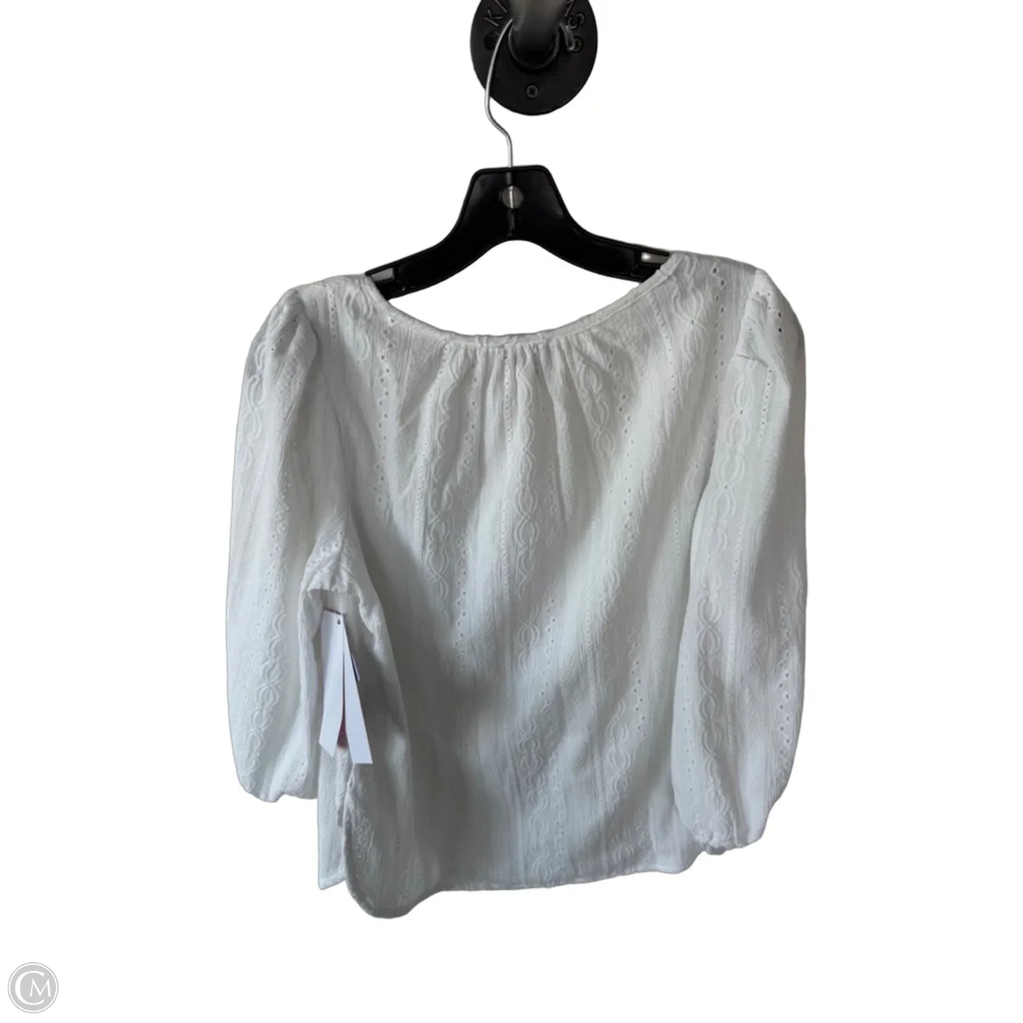 Blouse 3/4 Sleeve By Jones New York In White, Size: Mp