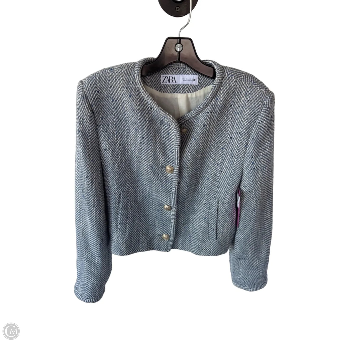 Blazer By Zara In Blue & White, Size: L