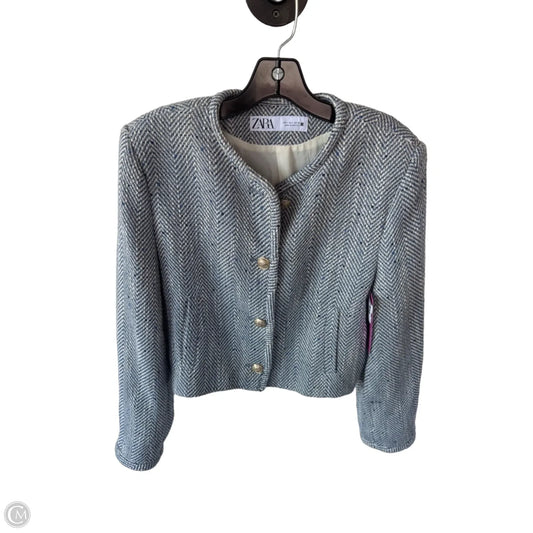 Blazer By Zara In Blue & White, Size: L
