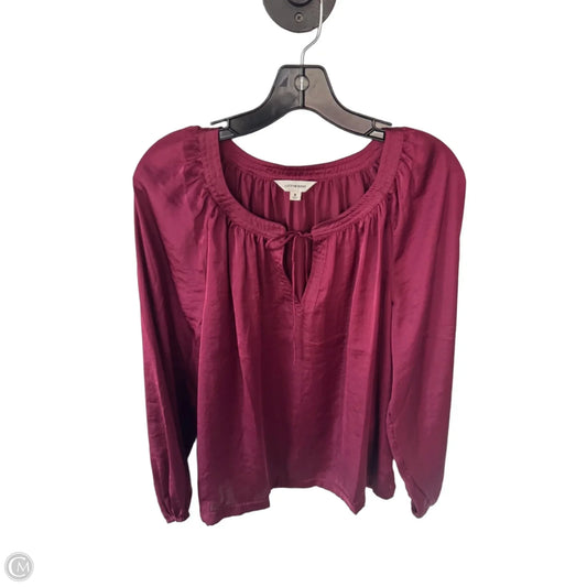 Blouse Long Sleeve By Lucky Brand In Red, Size: M