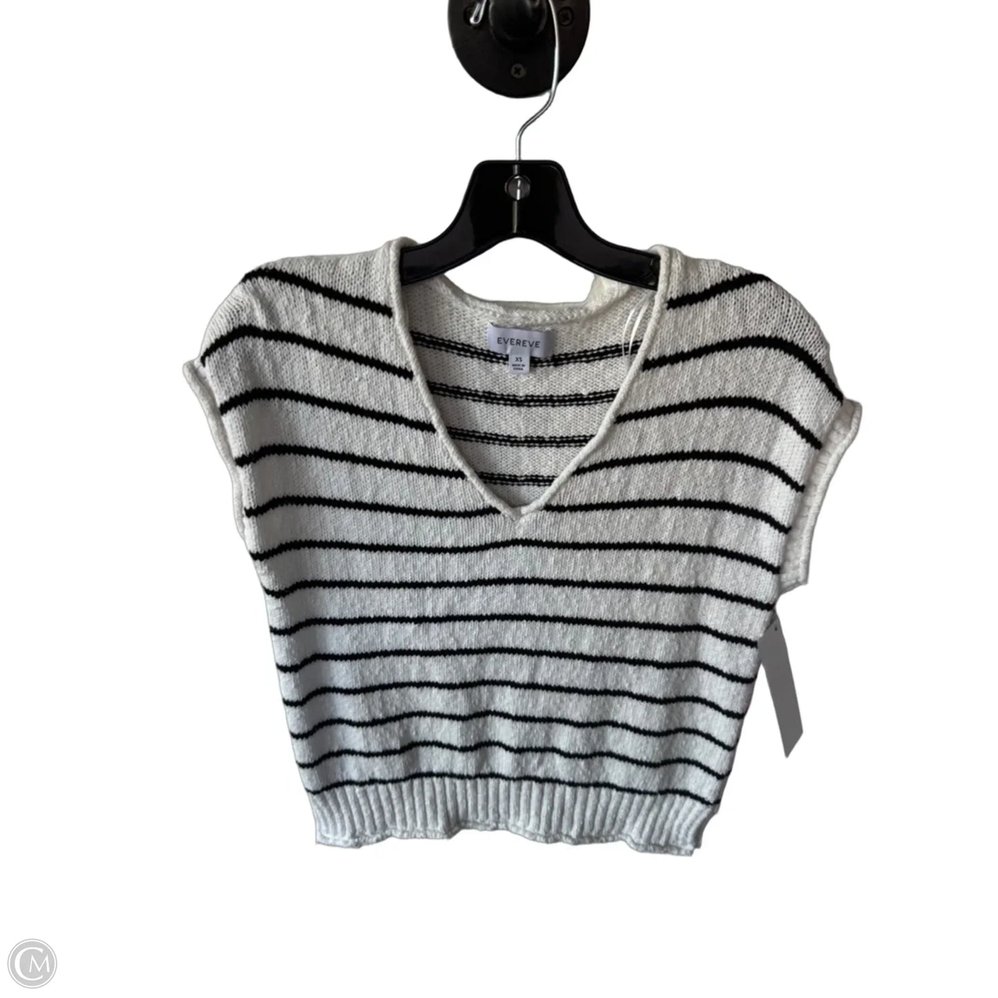 Vest Sweater By Evereve In Black & White, Size: Xs
