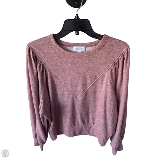 Top Long Sleeve By Evereve In Red & White, Size: S