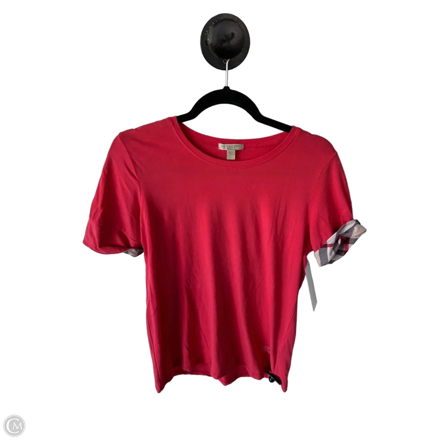 Top Short Sleeve Luxury Designer By Burberry In Coral, Size: M