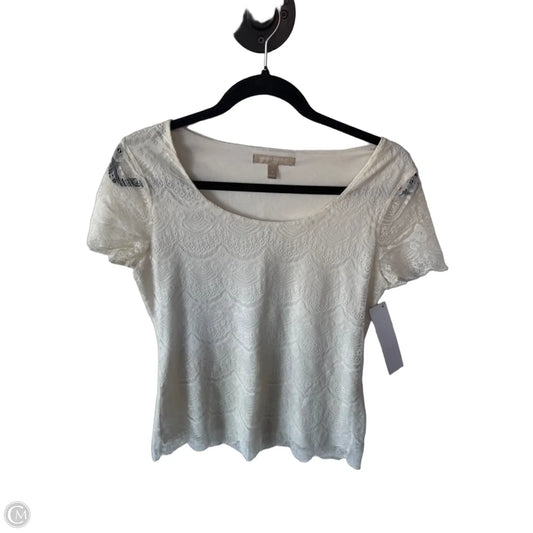 Blouse Short Sleeve By Banana Republic In Cream, Size: S