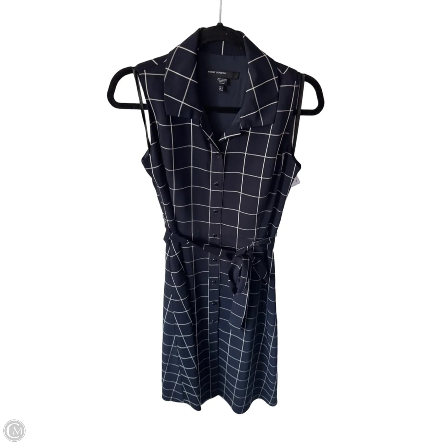 Dress Work By Maggy London In Blue & White, Size: S