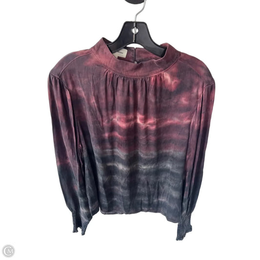 Blouse Long Sleeve By Cloth & Stone In Grey & Pink, Size: L