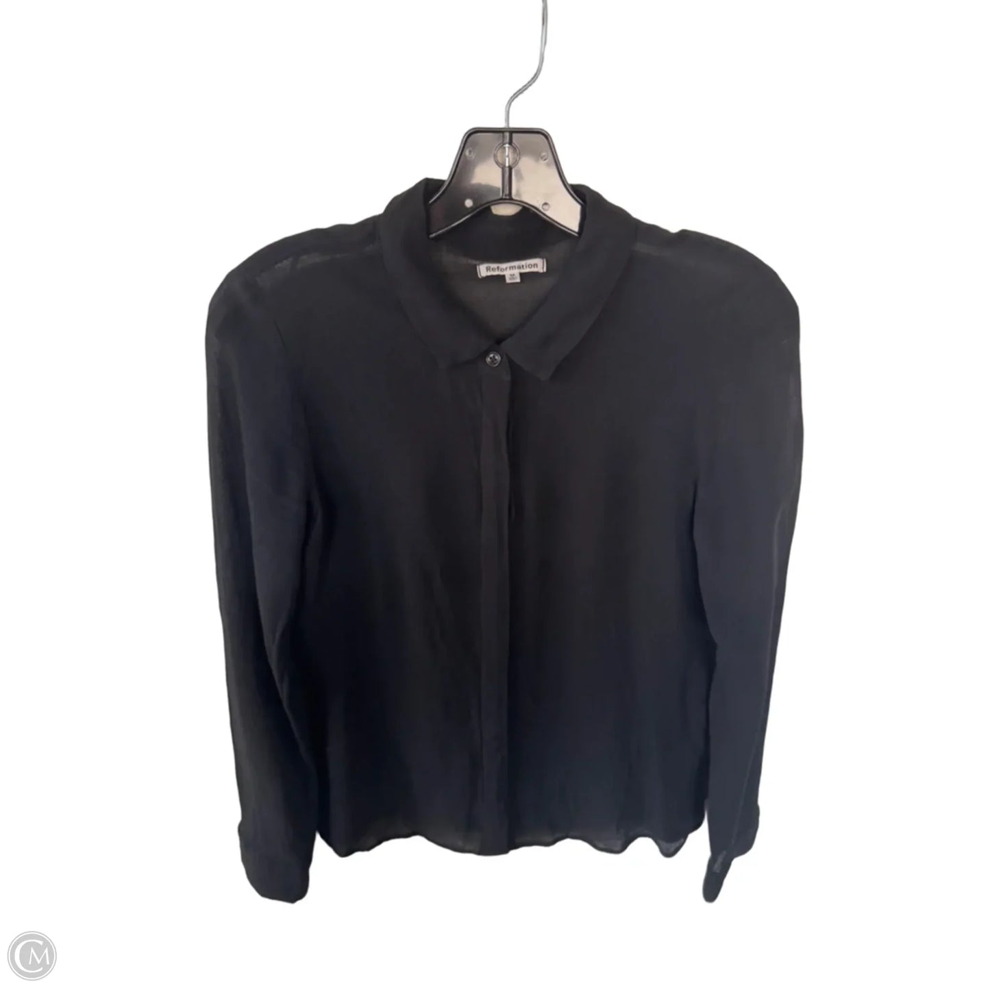 Blouse Long Sleeve By Reformation In Black, Size: M