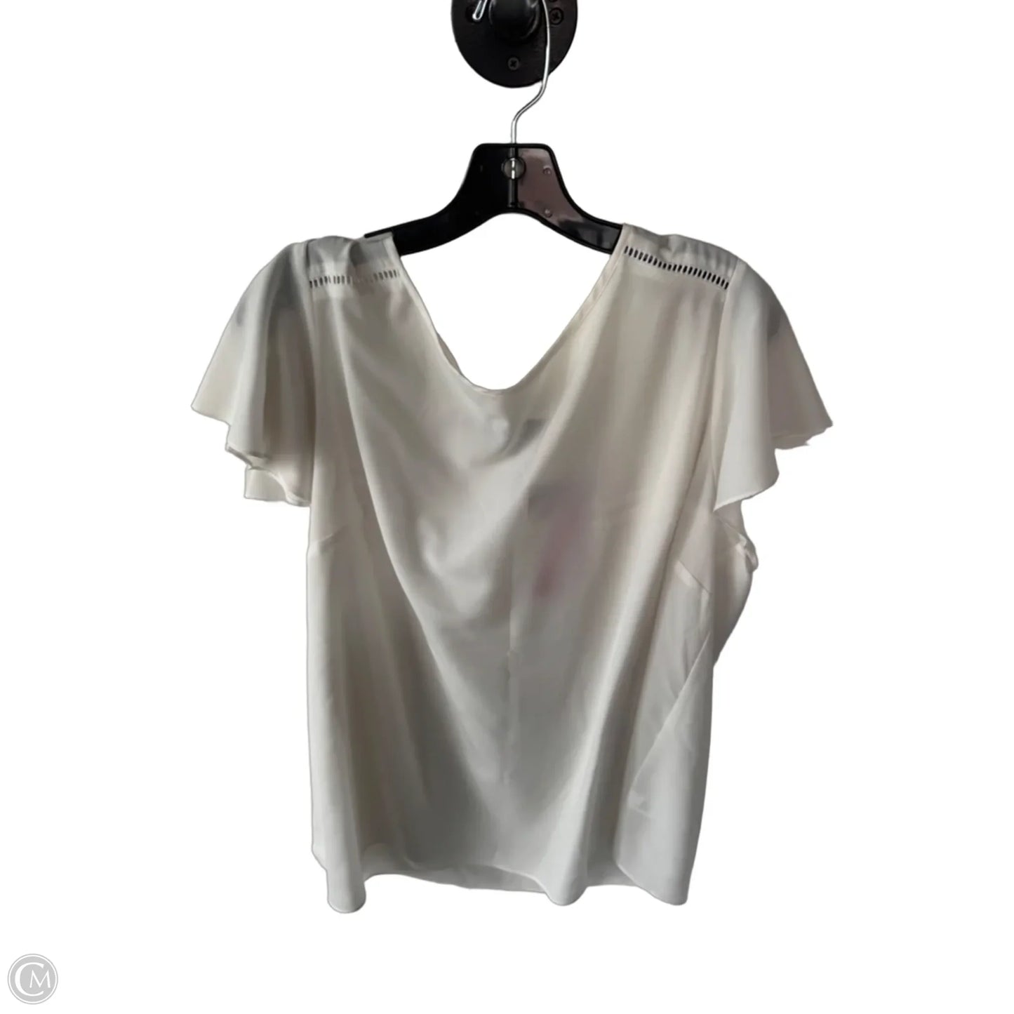 Blouse Short Sleeve By Lane Bryant In White, Size: 1x