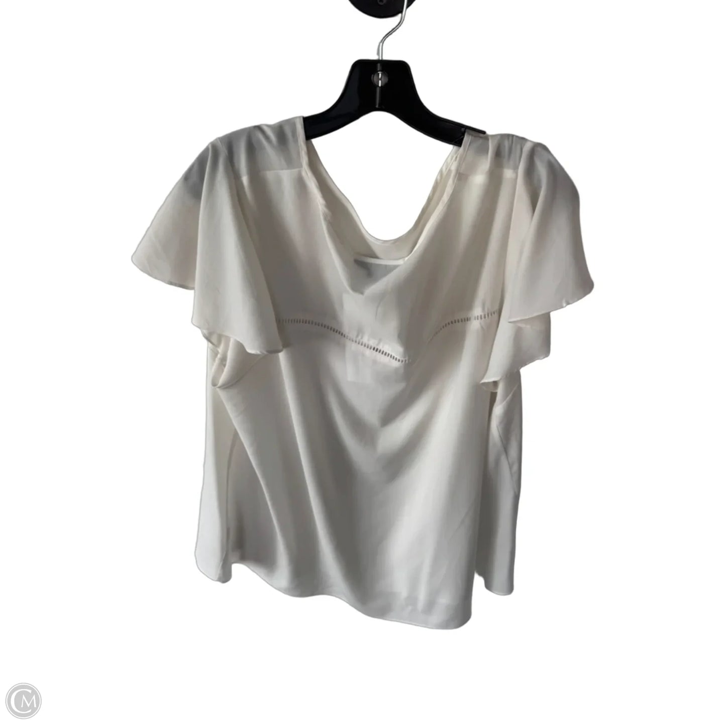 Blouse Short Sleeve By Lane Bryant In White, Size: 1x