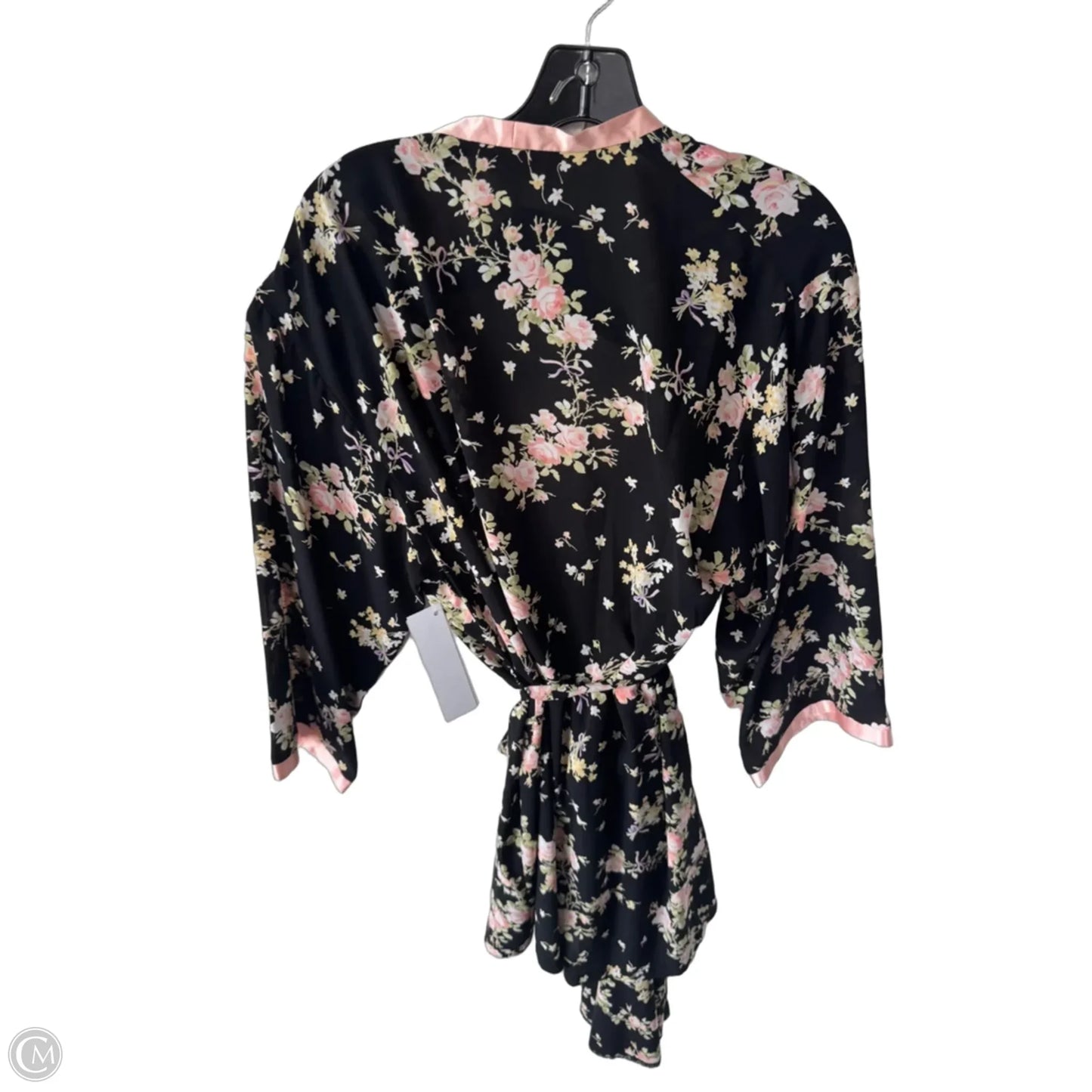 Pajamas Luxury Designer By Oscar De La Renta In Black & Pink, Size: L