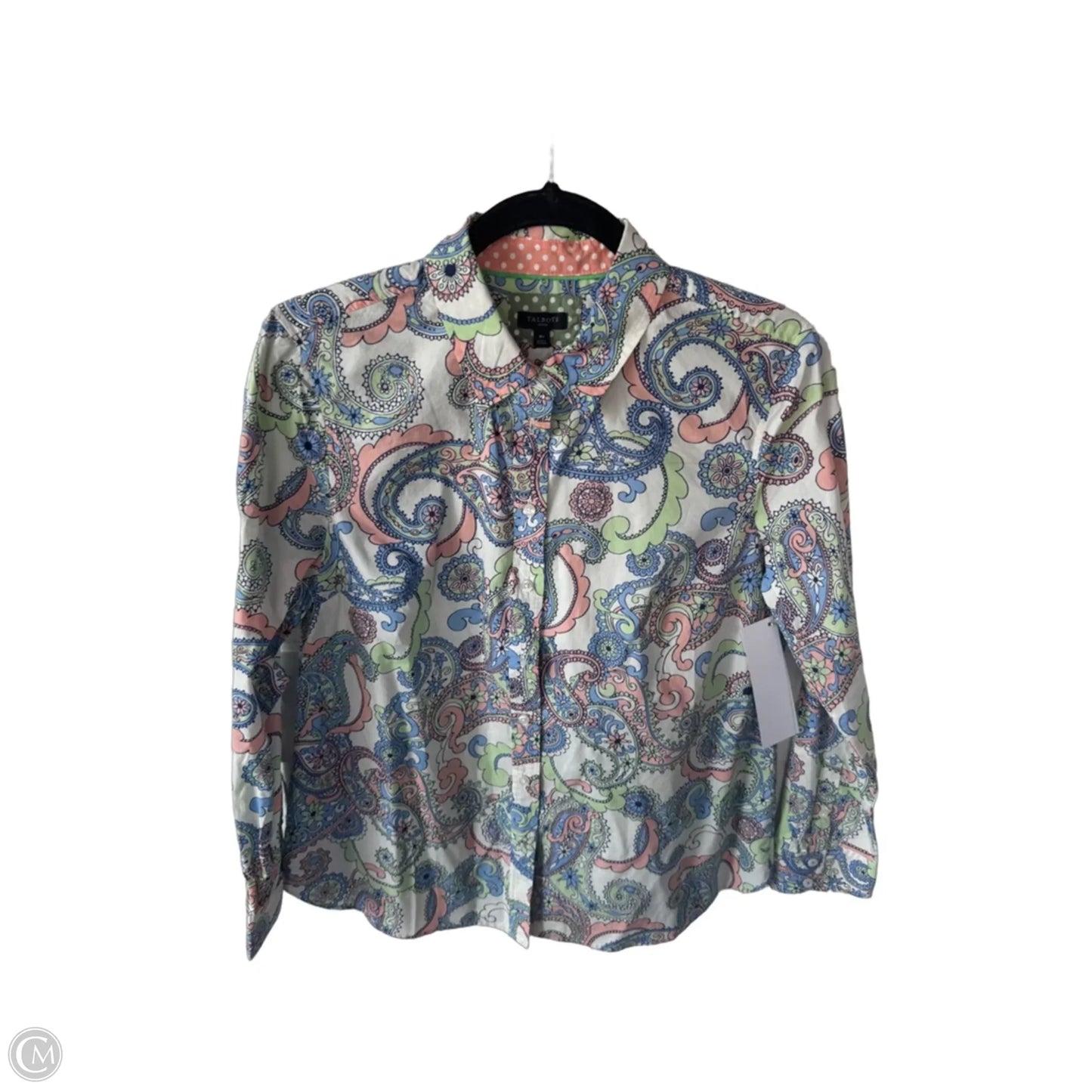 Blouse Long Sleeve By Talbots In Paisley Print, Size: Mp