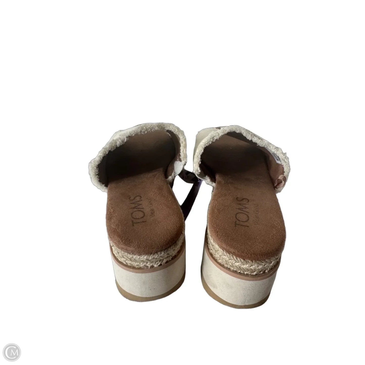 Sandals Heels Wedge By Toms In Cream, Size: 6.5