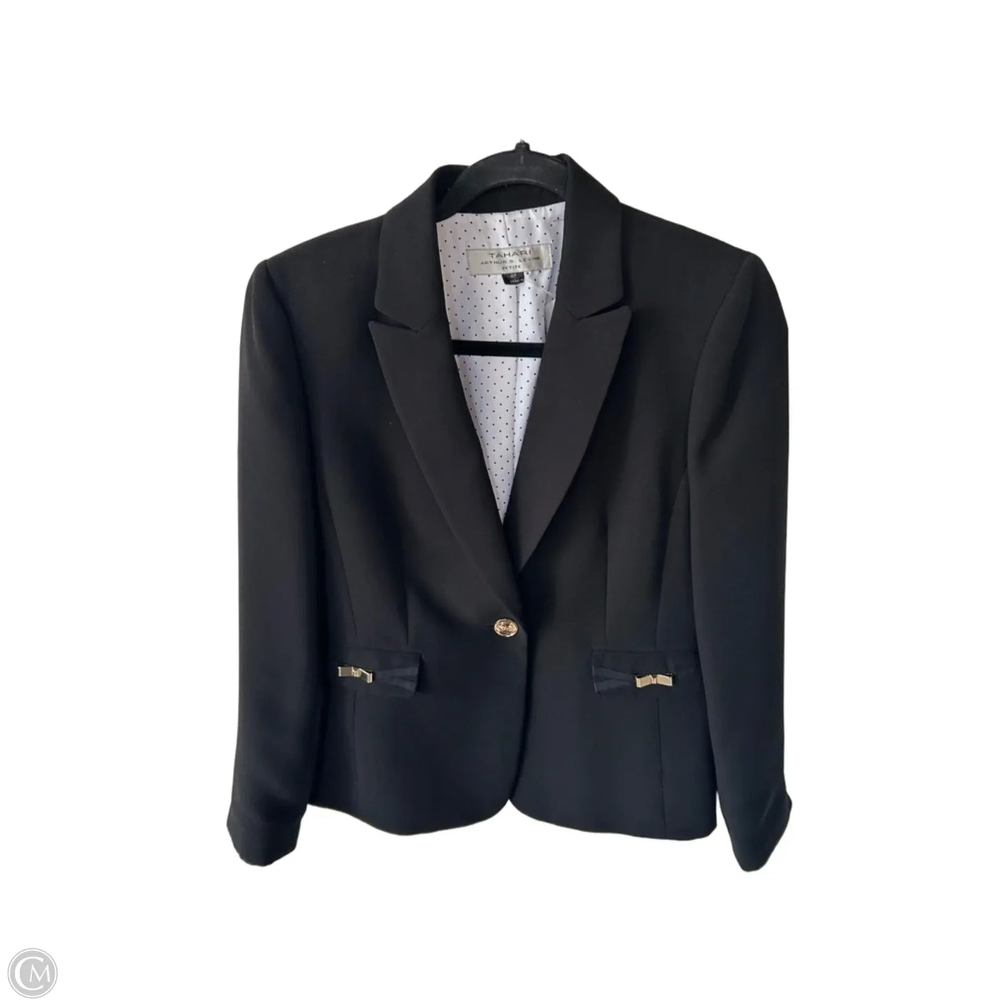 Blazer By Tahari By Arthur Levine In Black & Gold, Size: Sp