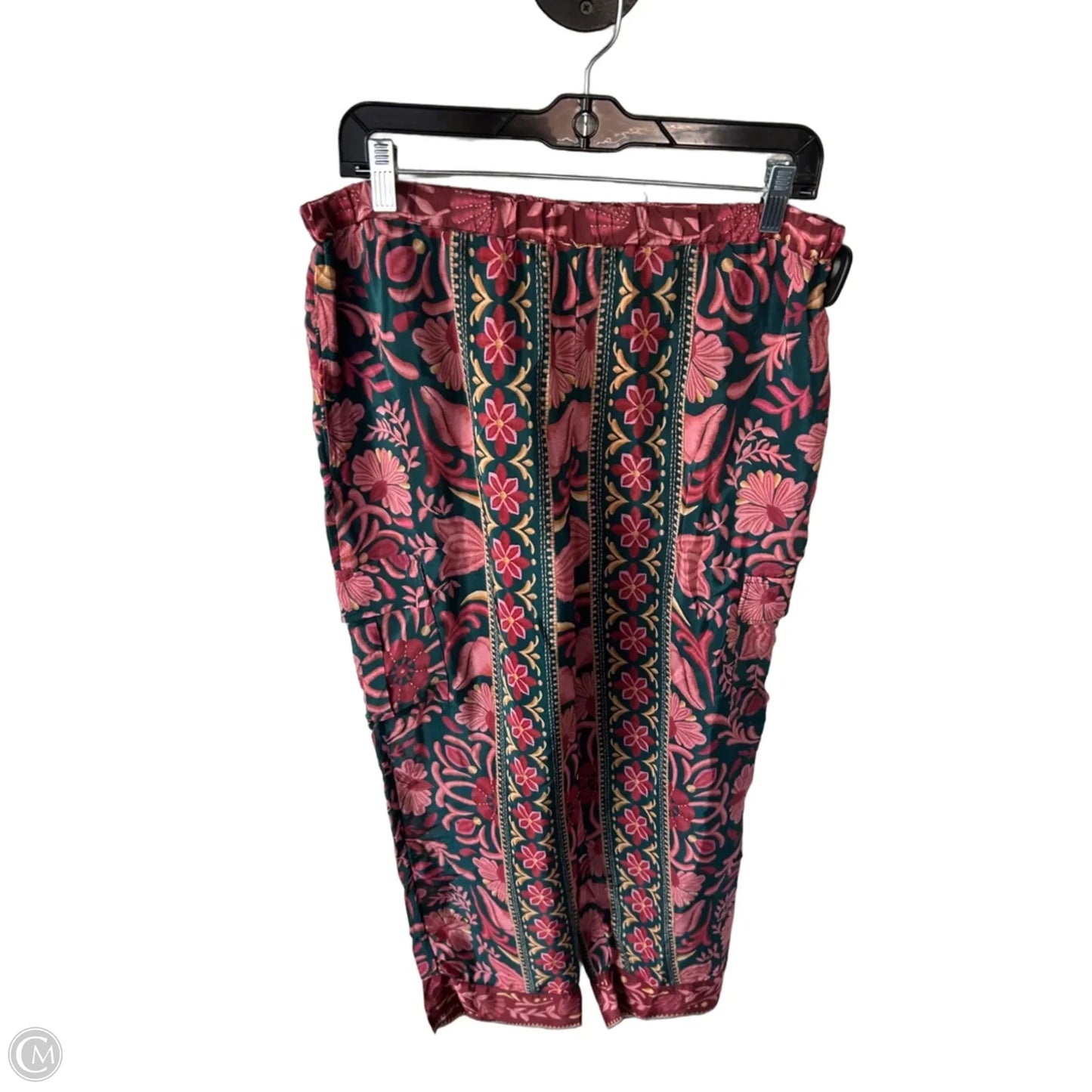 Pants Wide Leg By Farm Rio In Green & Pink, Size: L
