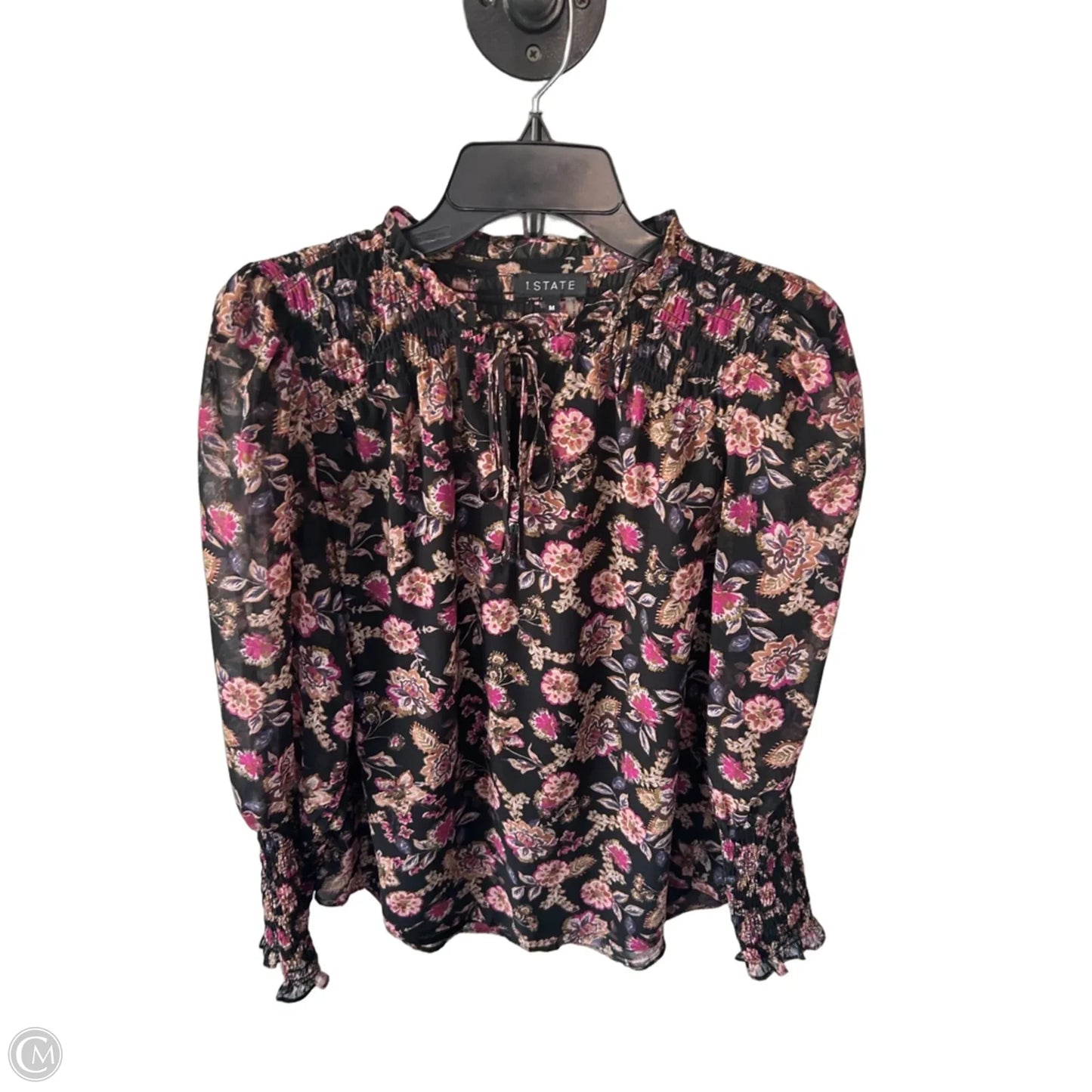 Blouse Long Sleeve By 1.state In Black & Tan, Size: M