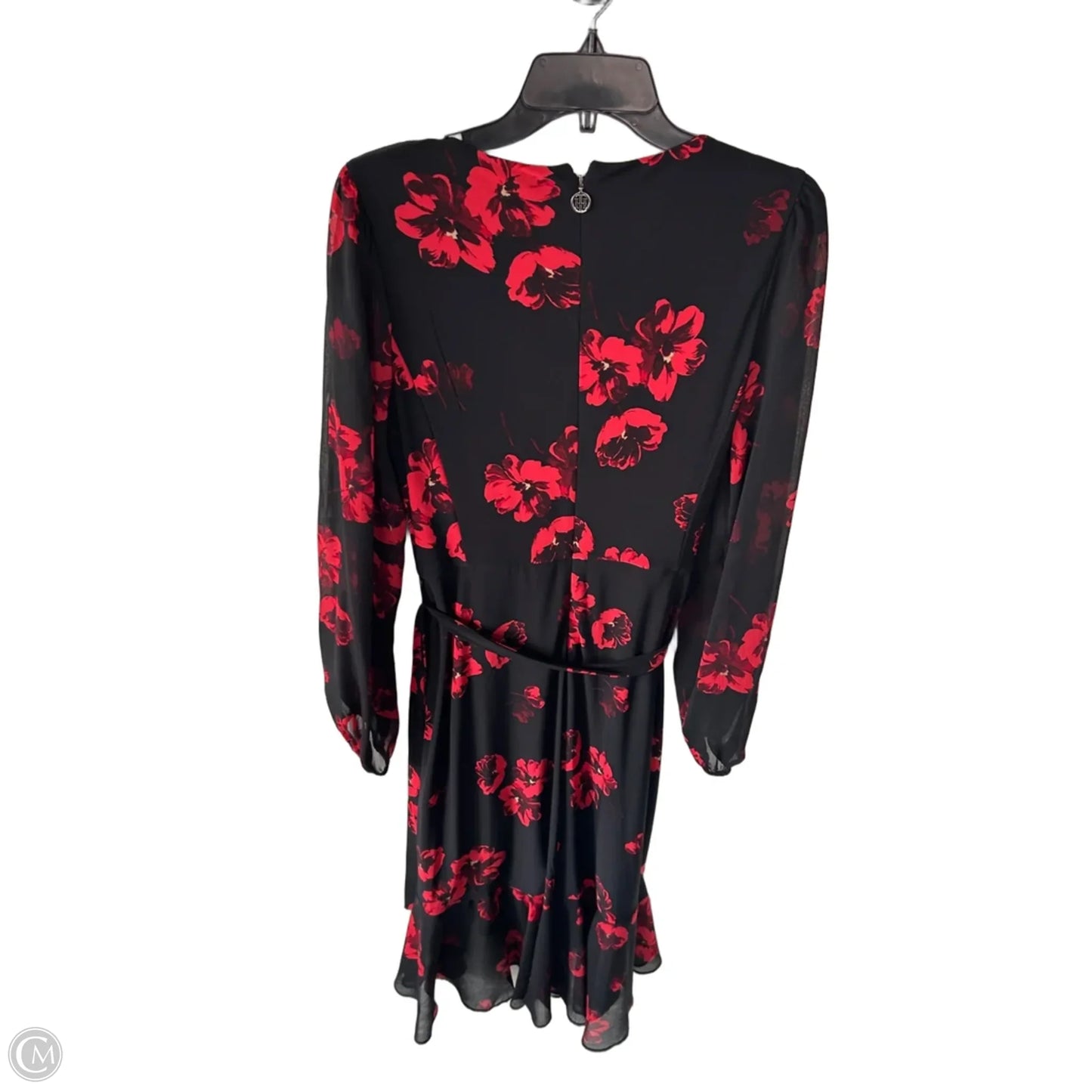 Dress Party Midi By Tommy Hilfiger In Black & Red, Size: M