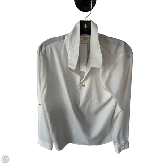 Blouse Long Sleeve By Calvin Klein In Ivory, Size: M