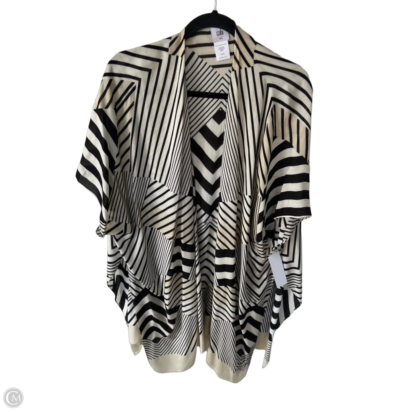 Shawl By Cabi In Black & Cream, Size: Osfm