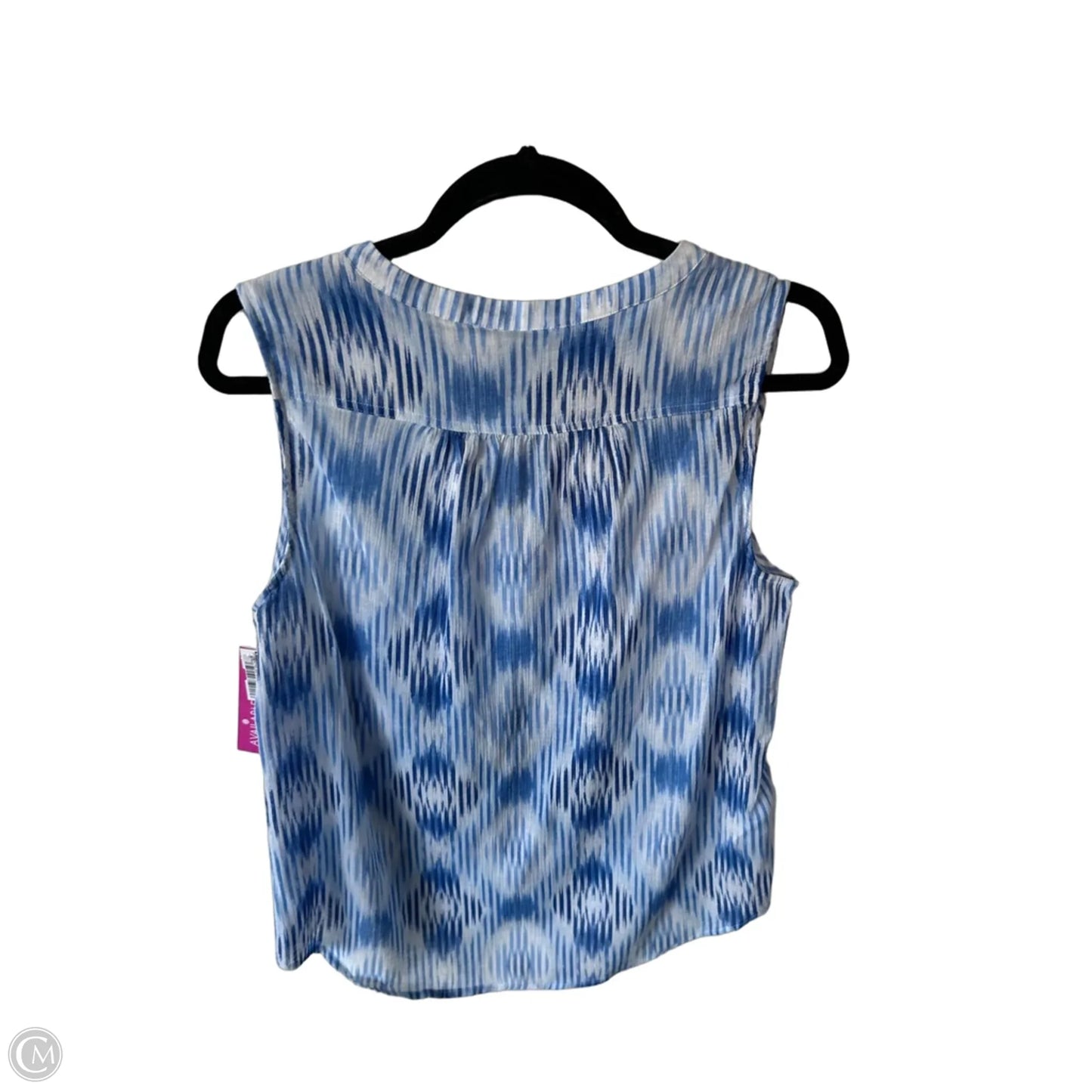 Blouse Sleeveless By Tommy Bahama In Blue & White, Size: S