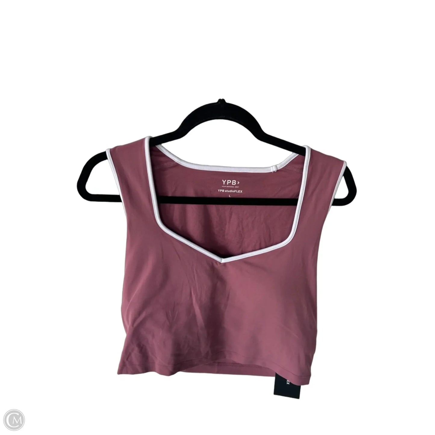 Athletic Tank Top By Ypb In Pink & White, Size: L