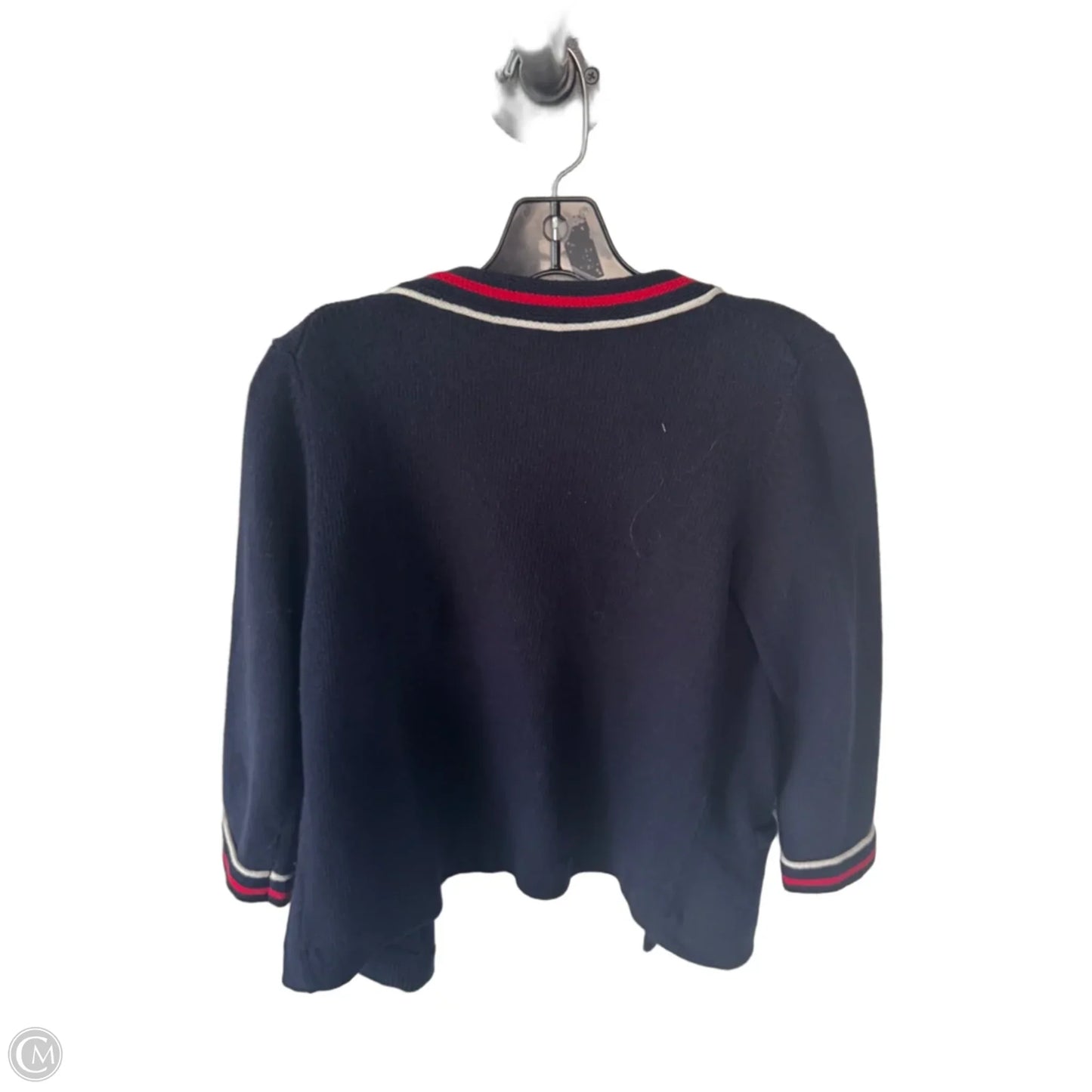 Sweater Cardigan By Talbots In Blue & Red & White, Size: Sp