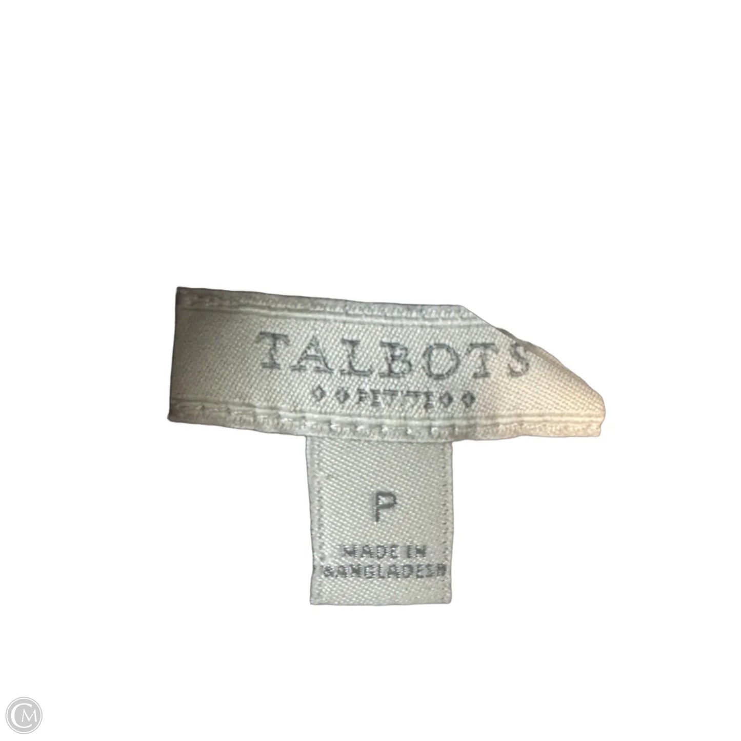 Blouse Long Sleeve By Talbots In Tan & White, Size: Sp