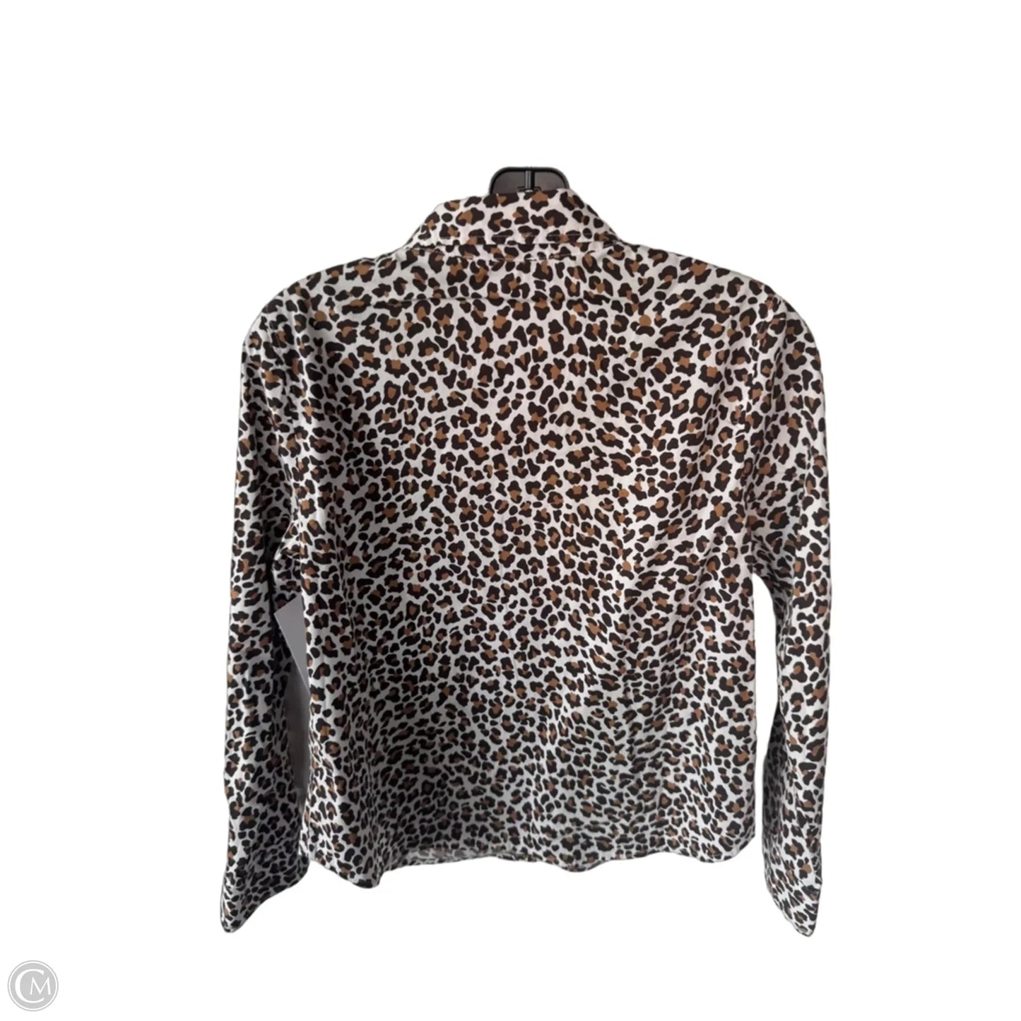 Blouse Long Sleeve By Talbots In Tan & White, Size: Sp