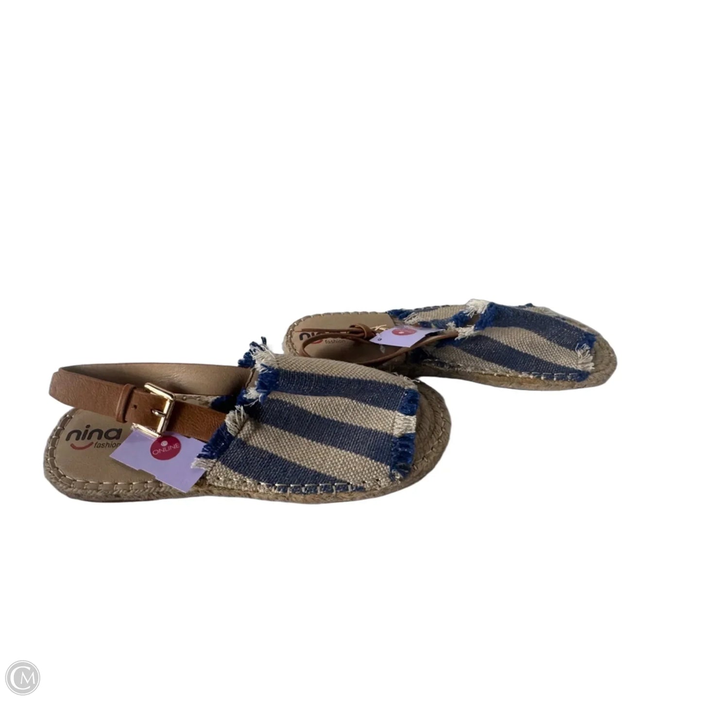 Sandals Flats By Nina In Blue & Tan, Size: 9.5