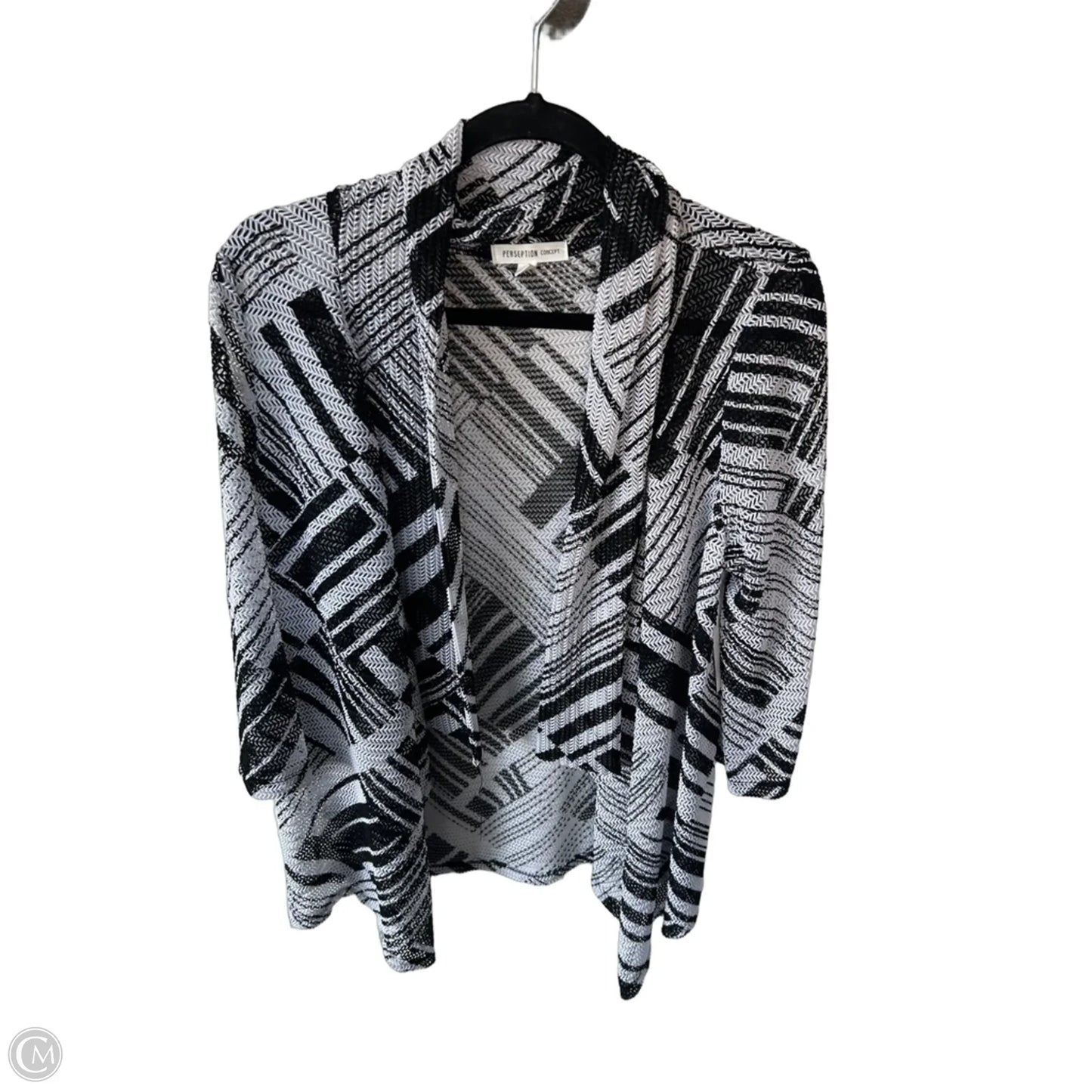 Cardigan By Perseption Concept In Black & White, Size: Xl