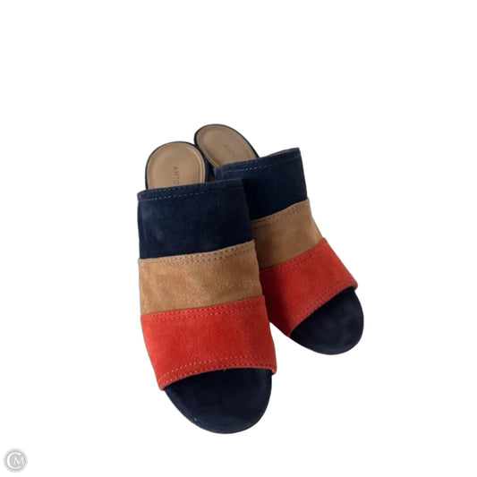 Sandals Heels Block By Antonio Melani In Blue & Orange, Size: 7