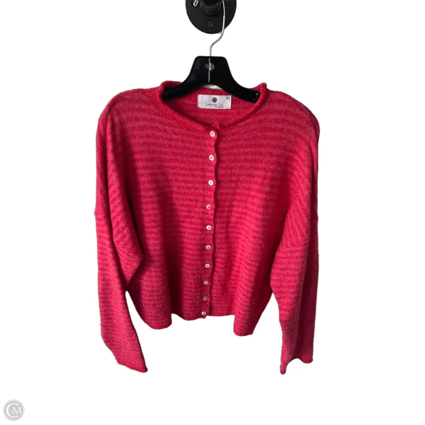 Sweater Cardigan By Cmc In Pink & Red, Size: S