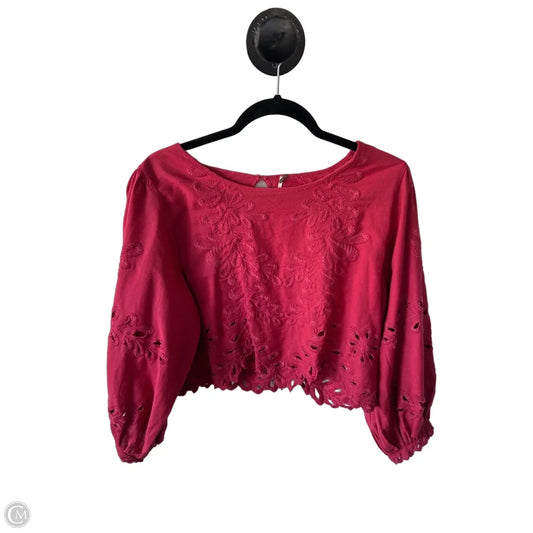 Top Long Sleeve By Free People In Red, Size: L