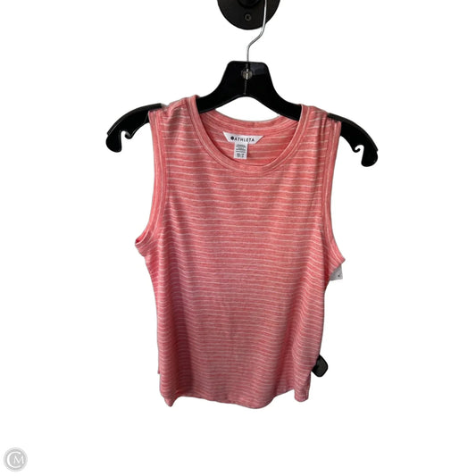 Athletic Top Short Sleeve By Athleta In Orange & White, Size: Xs