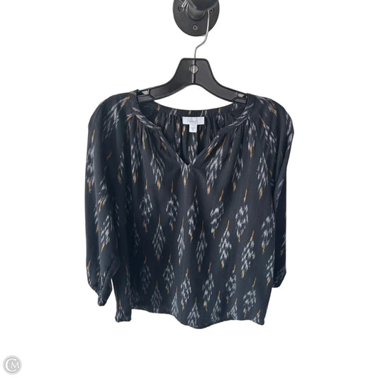 Blouse 3/4 Sleeve By Pure Jill In Black & Tan, Size: Xs