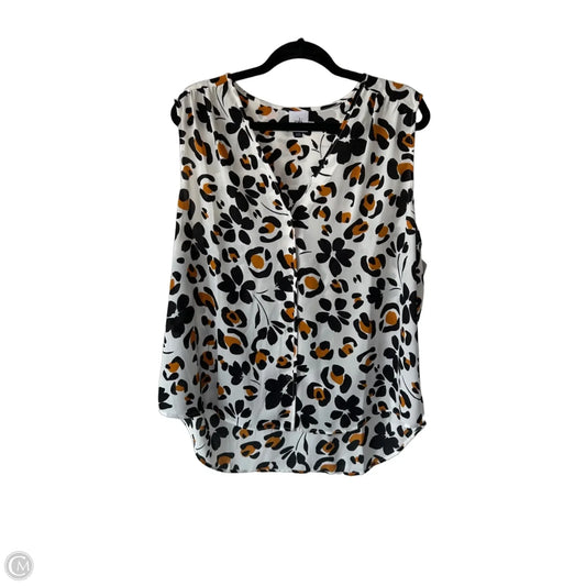 Blouse Sleeveless By Cabi In Black & Orange, Size: Xl