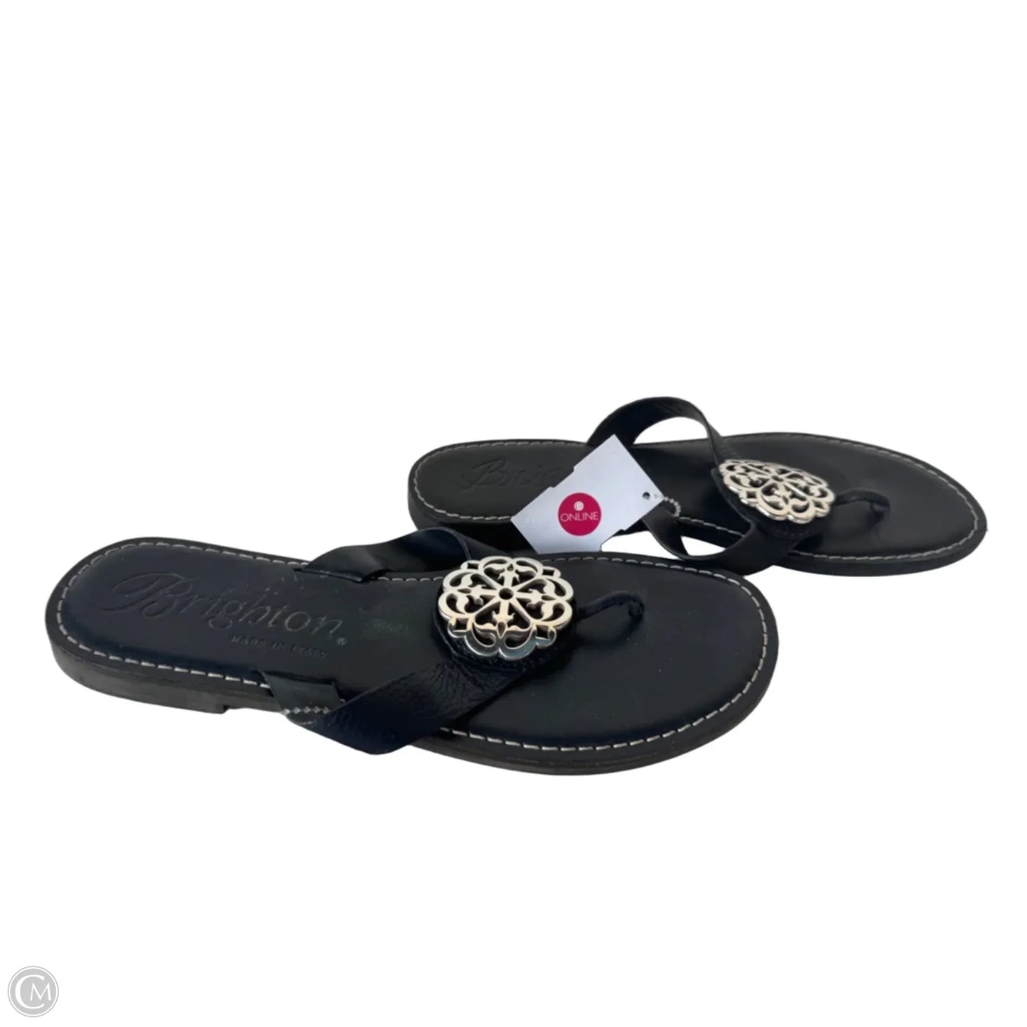 Sandals Flip Flops By Brighton In Blue & Silver, Size: 9