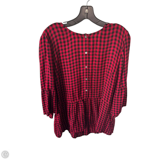 Tunic Long Sleeve By J. Jill In Black & Red, Size: L