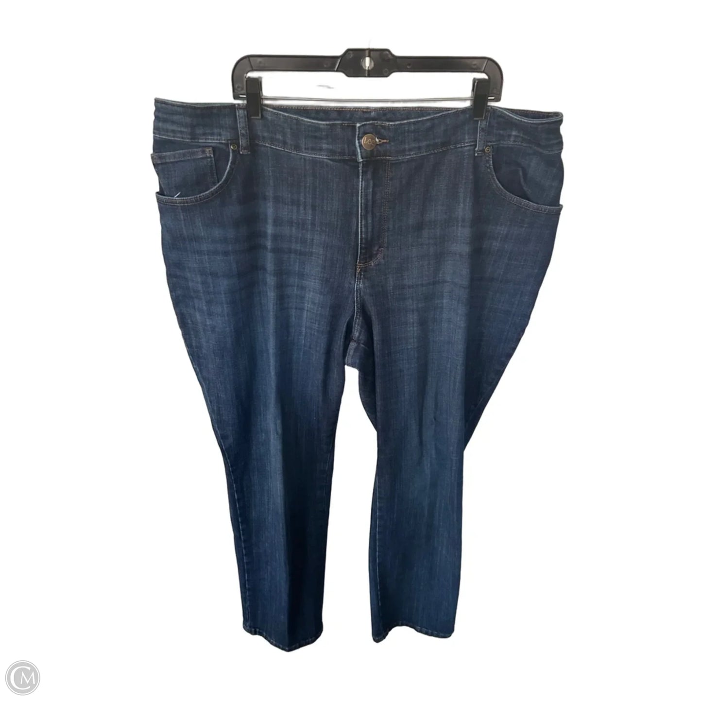 Jeans Straight By Lee In Blue Denim, Size: 22