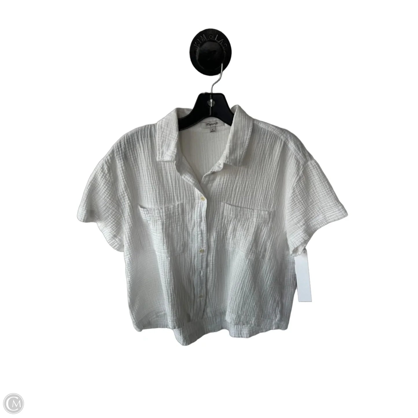 Blouse Short Sleeve By Madewell In White, Size: S