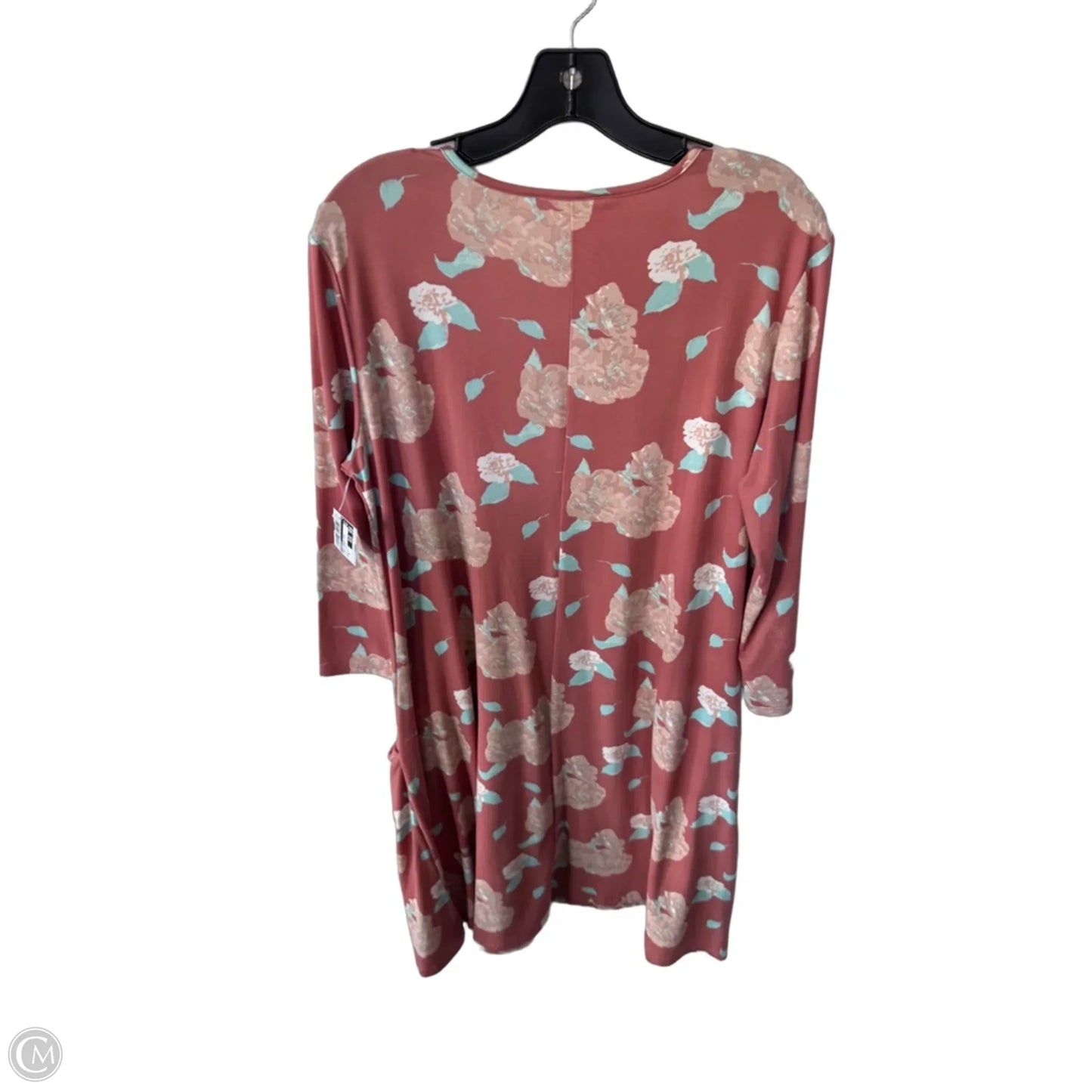 Dress Casual Midi By Downeast In Pink & White, Size: Xl