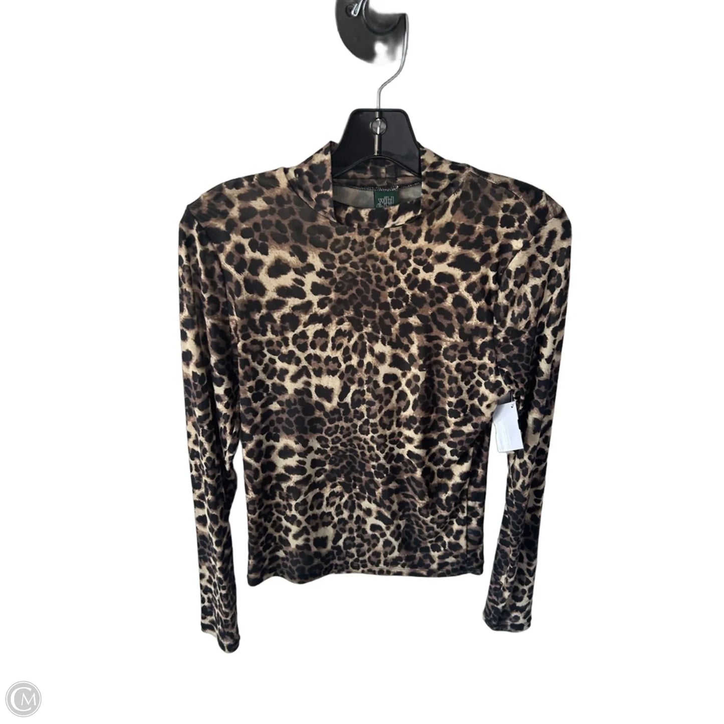 Top Long Sleeve Basic By Wild Fable In Animal Print, Size: M