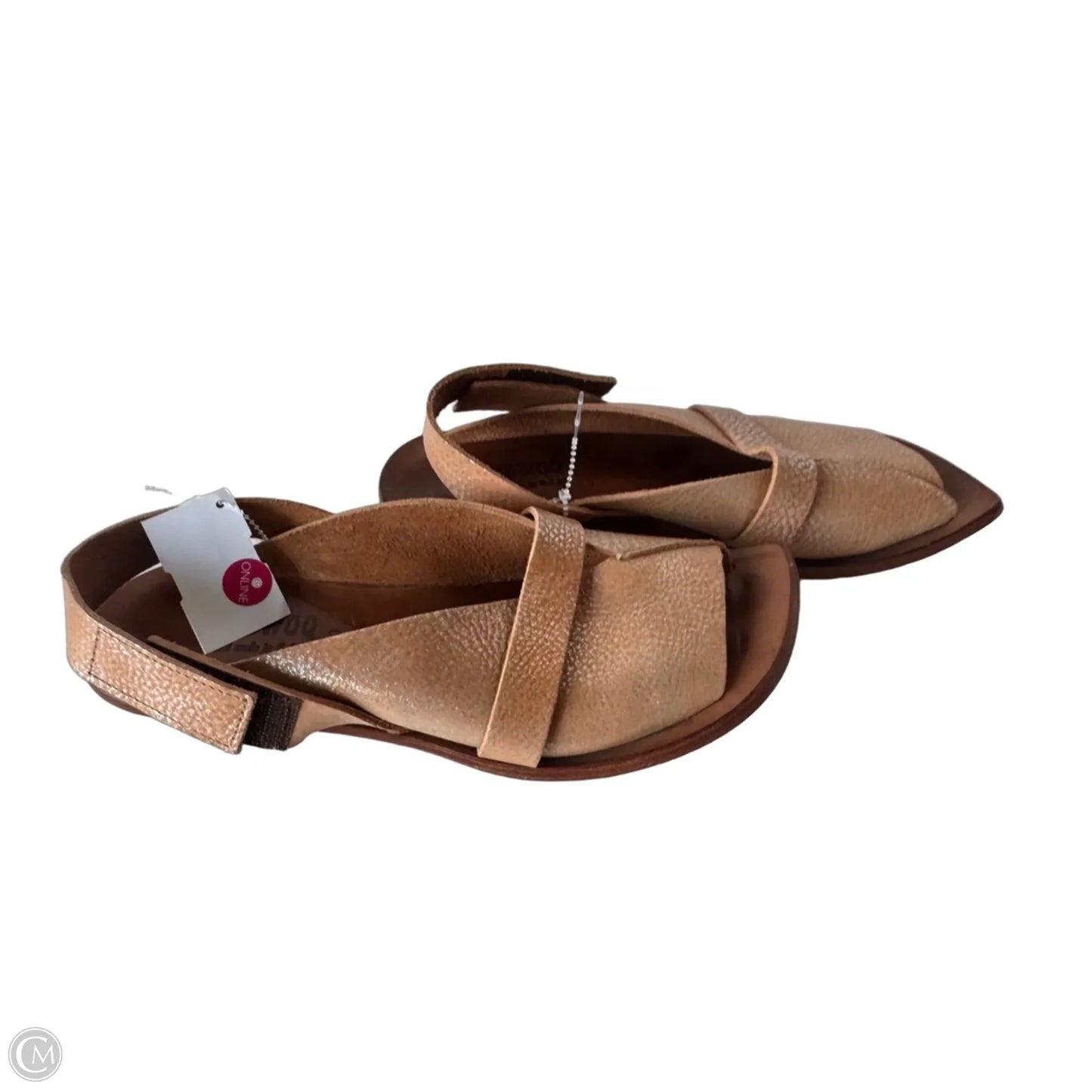 Sandals Flats By Cma In Silver & Tan, Size: 9.5