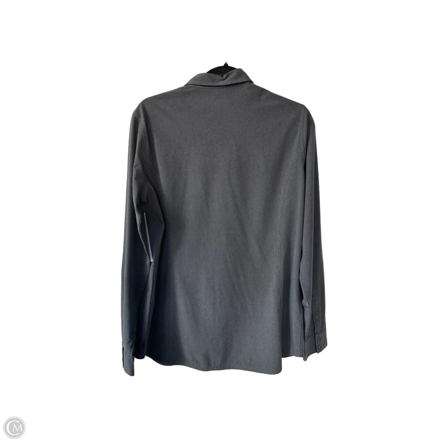 Blouse Long Sleeve By Eddie Bauer In Grey, Size: L